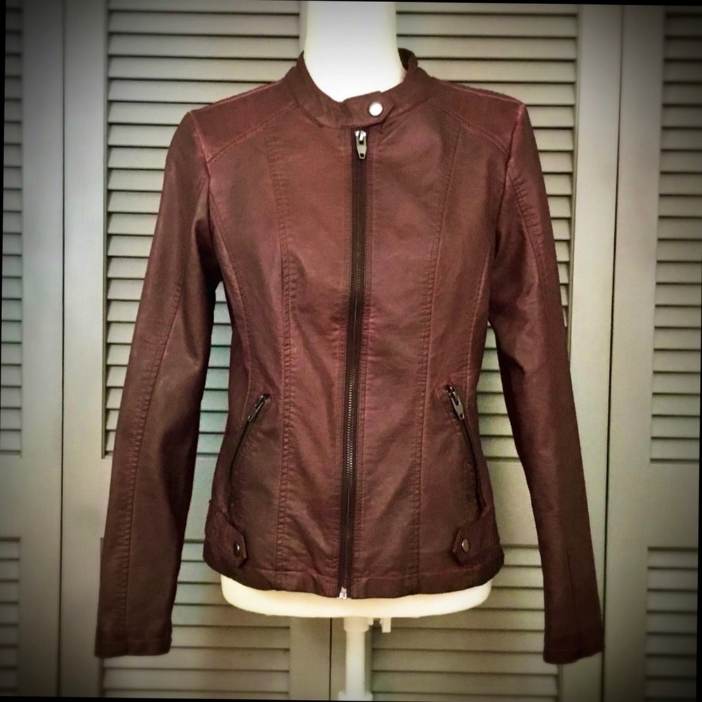 ‼️SALE‼️ NWT Sebby Collection Faux Leather Moto Jacket - Picture 7 of 15